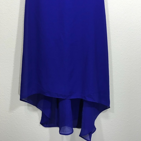 Vneck hi low spaghetti strap layered spring dress - Picture 2 of 7